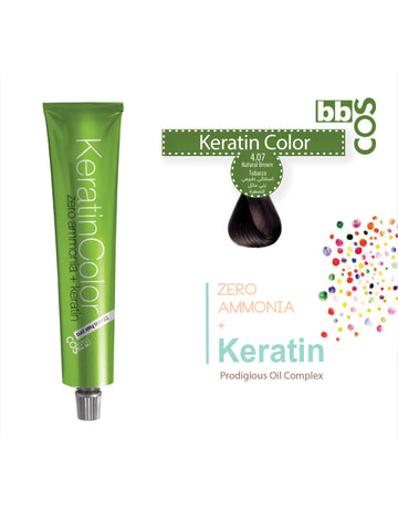 Keratin Hair Color 100 ml 4.07